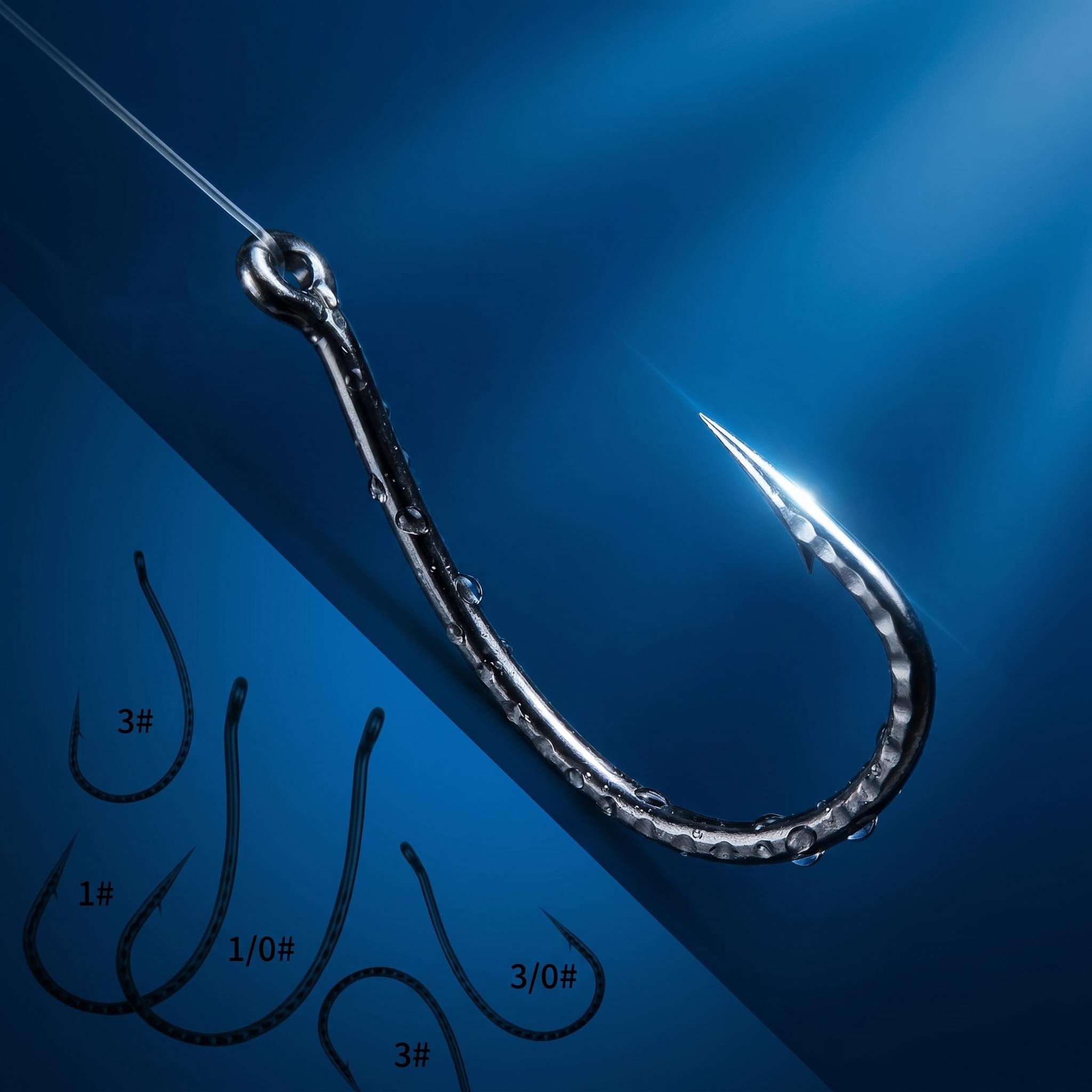 Fishing Hook Barbless - 50個入り高炭素鋼製ワッキーフック – 滑り止めソフトベイトフック、ワームルアーフィッシング、鯉釣り、あらゆる水深での釣り用タックル