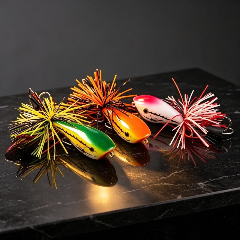 Fishing Hook Weedless - 1個/2個セット タイスタイル ABSハードフロッグルアー 9g フローティング スネークヘッドキラー