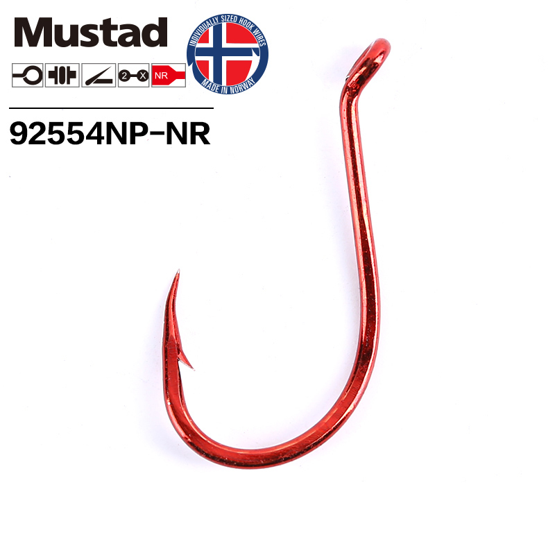 Fishing Hook Barbless - Mustad ビッグレッド 2X SUICIDE 高炭素鋼ウルトラポイント トライアングルポイント