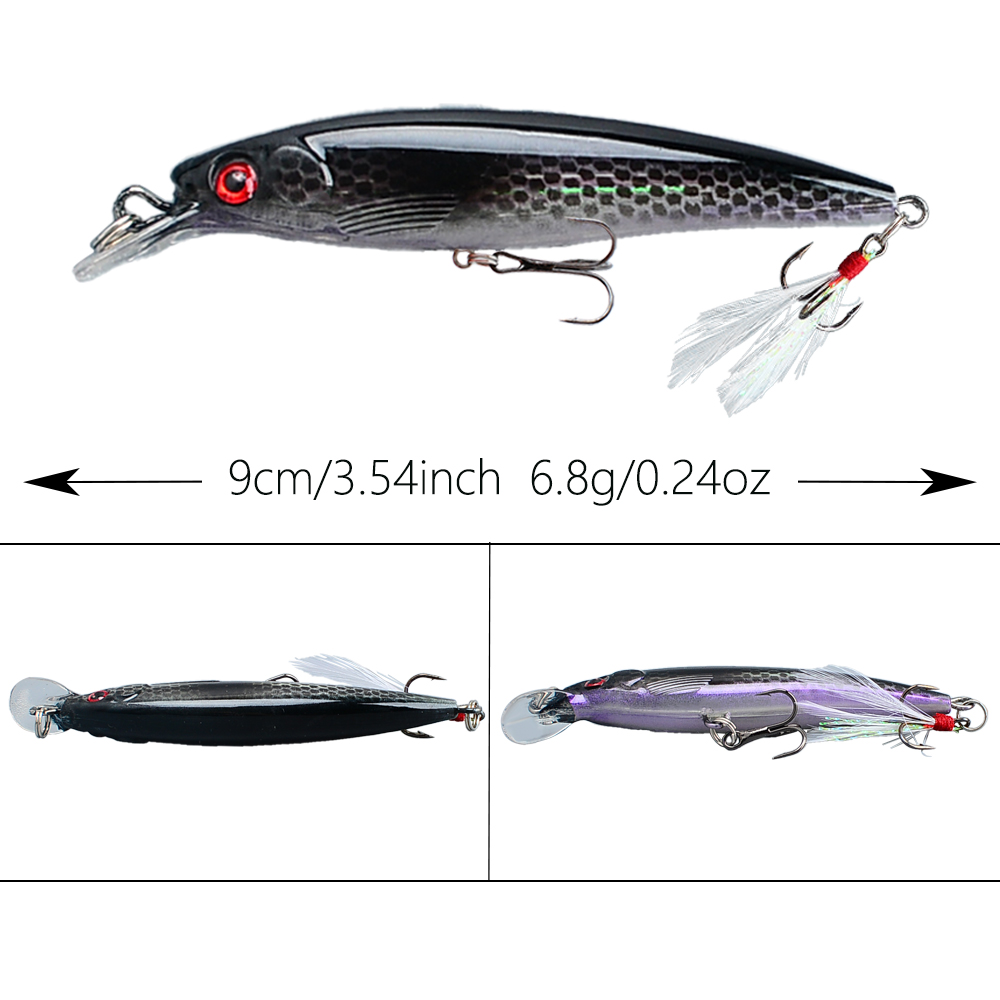 バイオニックミノー釣り用ルアーセット10個入り - 6.8g - Fishing Hook Treble のレビューと価格
