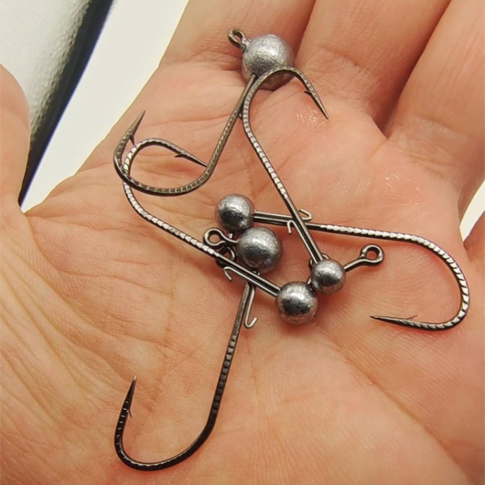 5本の釣り針1g,2g,2.5g,3.5g,5g,合金製 - Fishing Hook Barbless のレビューと価格
