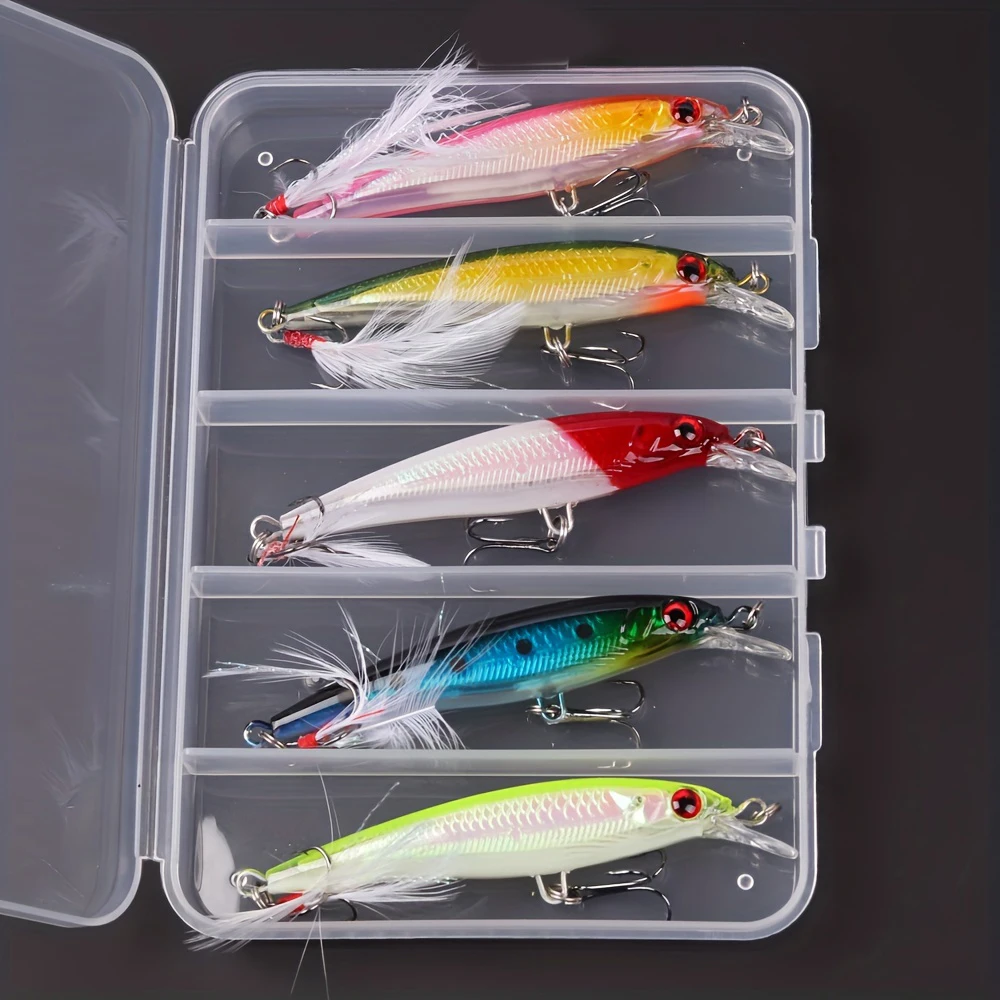 レーザー3Dアイズバイオニックミノー釣りルアー5個/箱 -  - Fishing Hook Treble のレビューと価格