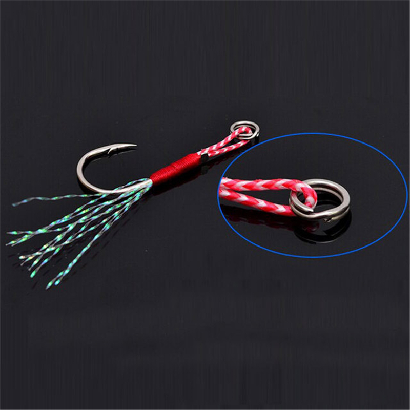 5ピース/ロット高炭素鋼支援糸羽ジギングフック鯉遅いキャスト - Fishing Hook Barbless のレビューと価格
