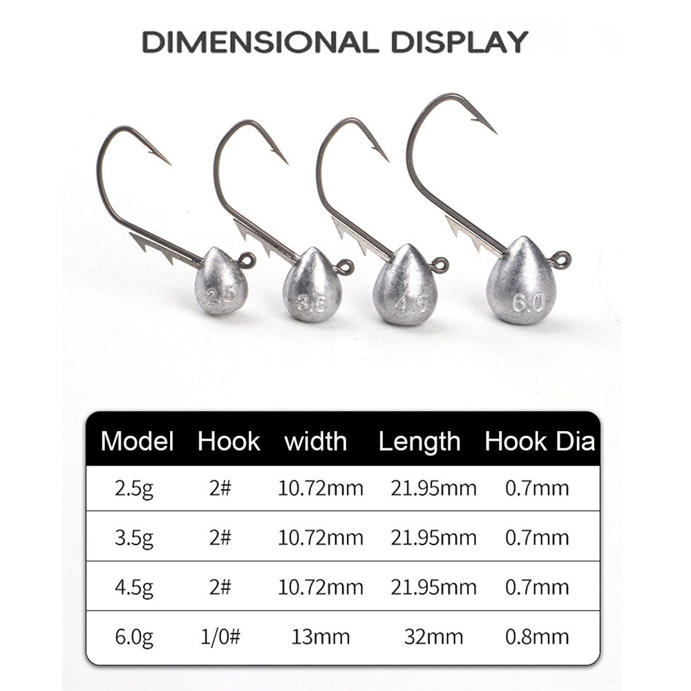 5 個ジグヘッドフック 2.5 グラム/3.5 グラム/4. - Fishing Hook Barbless のレビューと価格