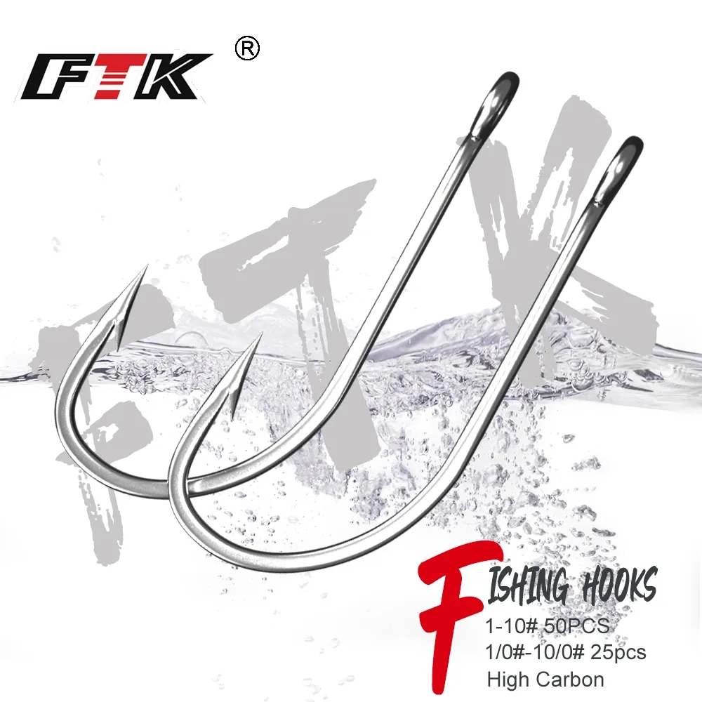 FTK フィッシングフック 1-10 # 50個1/0 #  - Fishing Hook Offset のレビューと価格